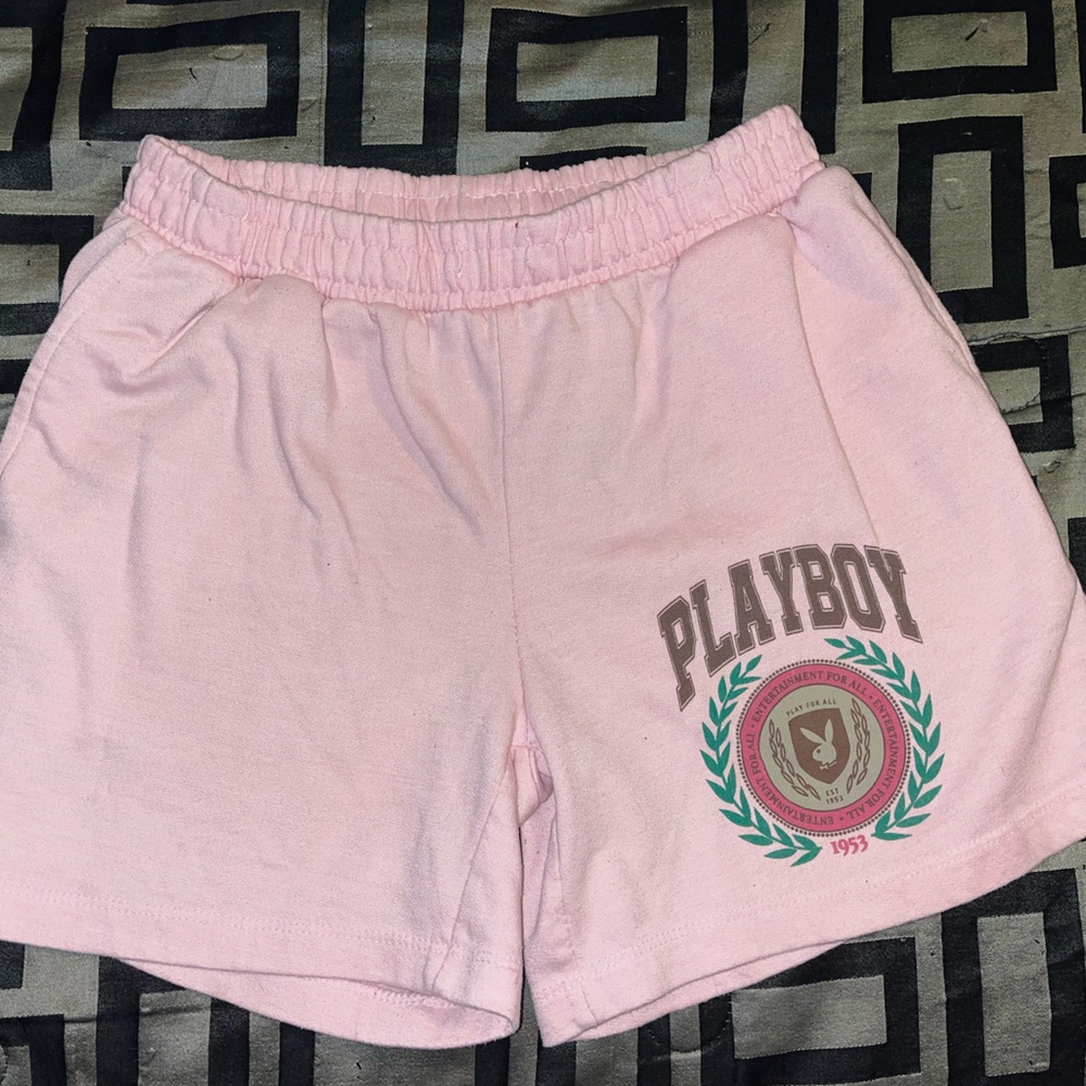 Playboy pink shorts, size medium, cotton & polyester